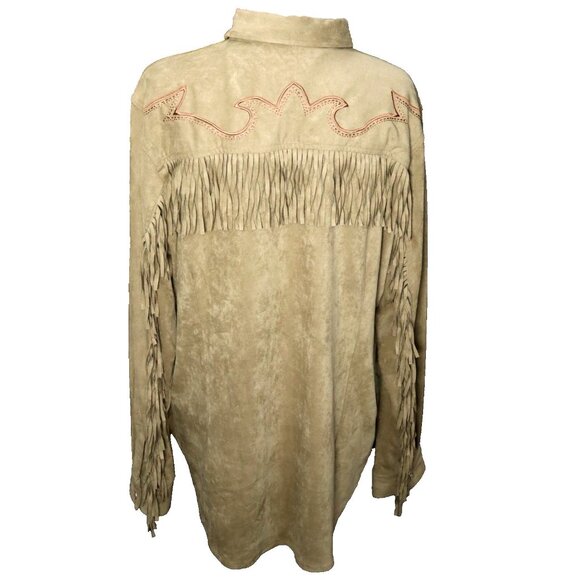 RODEO QUINCY Western Pearl Snap Shirt Embroidery Roses Fringe Women’s Sz 2XL - Picture 6 of 10